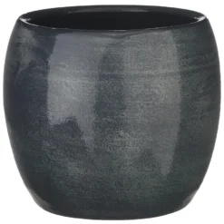 Mica Decorations Bloempot - Donkerblauw - Keramiek - 30 X 18 Cm