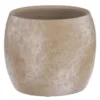 Mica Decorations Bloempot - Creme Stone - Mat - Keramiek - 16 X 14 Cm