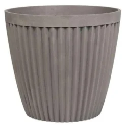 Beliani Plantenbak Voor Buiten POKA - Grijs Stenenmix, Polyresin