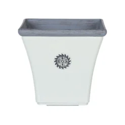 Beliani Plantenbak Voor Buiten ELATEIA - Wit Stenenmix, Polyresin