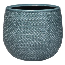 Mica Decorations Bloempot - Midnight Blauw - Keramiek - 16 X 14 Cm