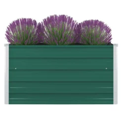 VidaXL Plantenbak Verhoogd 100x100x45 Cm Gegalvaniseerd Staal Groen