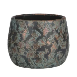 Mica Decorations Bloempot - Koperkleurig - Keramiek - 16 X 13 Cm