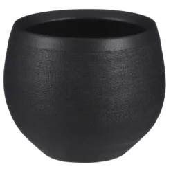 Mica Decorations Bloempot Boule - Mat Zwart - Keramiek - 18 X 15 Cm