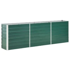 VidaXL Plantenbak Verhoogd 240x40x77 Cm Gegalvaniseerd Staal Groen