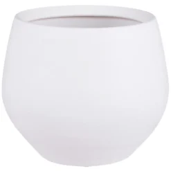 Mica Decorations Bloempot Boule - Mat Wit - Keramiek - 29 X 25 Cm