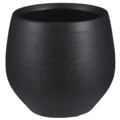 Mica Decorations Bloempot Boule - Mat Zwart - Keramiek - 23 X 20 Cm