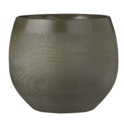 Mica Decorations Bloempot - Donkergroen - Keramiek - 20 X 18 Cm