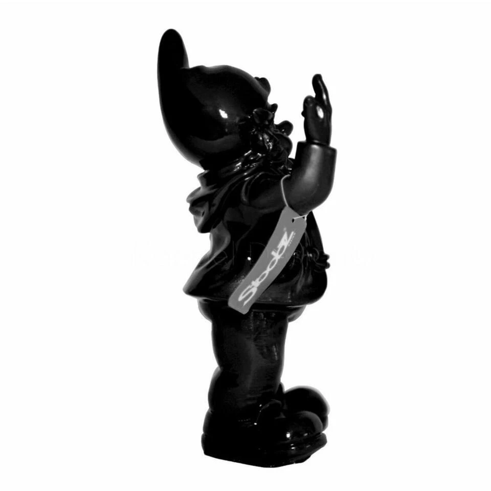 Stoobz Design Tuinkabouter - Zwart - Middelvinger - 20 Cm - Afbeelding 2